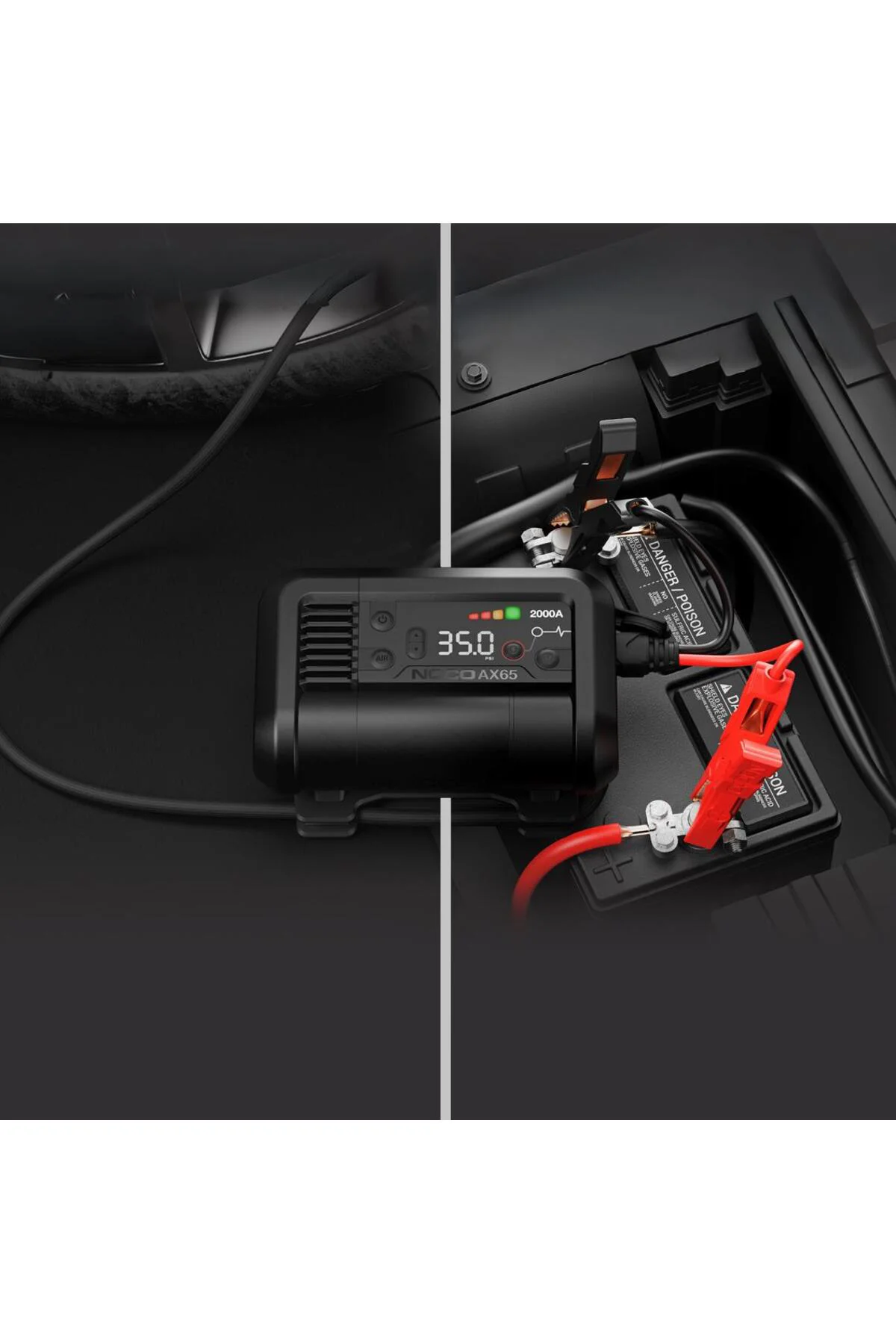 NOCO AX65 12V Lityum 2000Amp Akıllı Akü Takviye + Pompa + Powerbank + Led Lamba