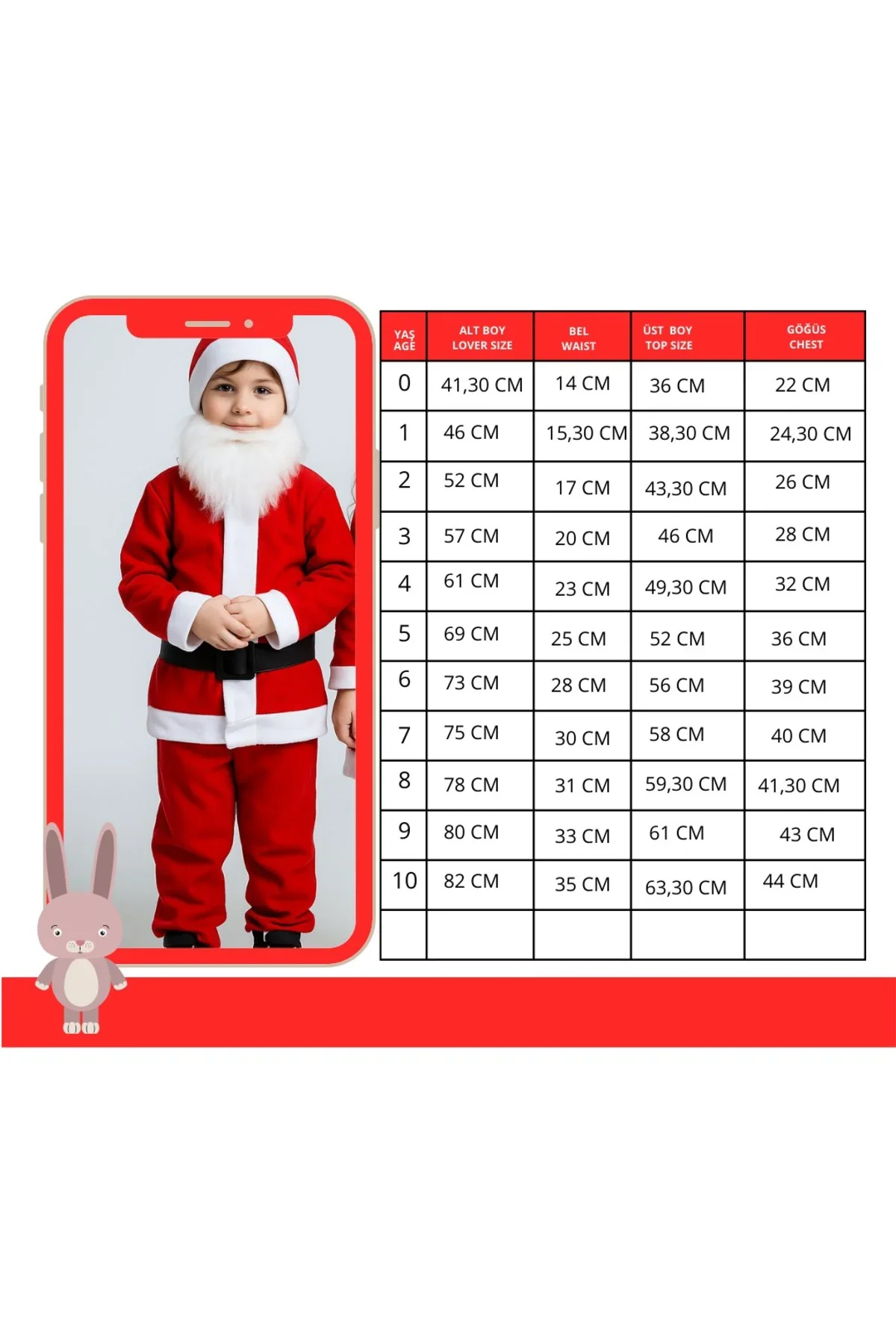 Noel Baba Erkek Bebek Çocuk Yılbaşı Kostümü Noel Baba Erkek Bebek Çocuk Yılbaşı Kostümü - Görsel 4