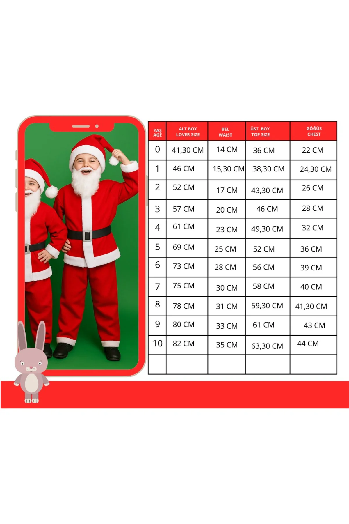 Noel Baba Kostüm - Yılbaşı Noel Kıyafeti - Bebek Ve Çocuk Yeni Yıl Noel Baba- Sakal Ve Düdük Hediye