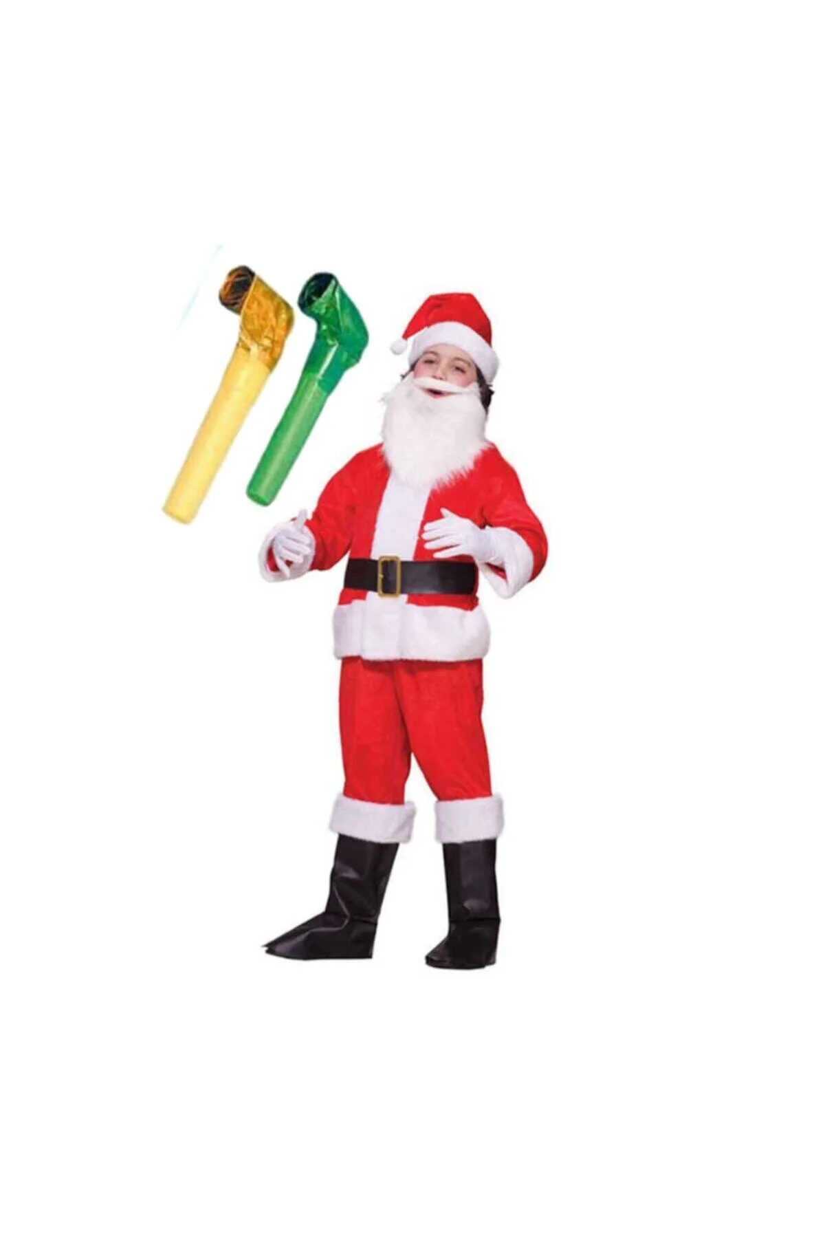 Noel Baba Sakallı Çocuk Kostümü