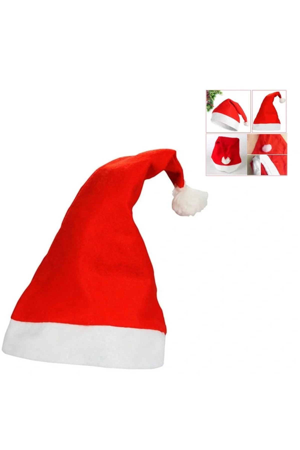 Noel Baba Şapkası 3 Adet Set - Görsel 2