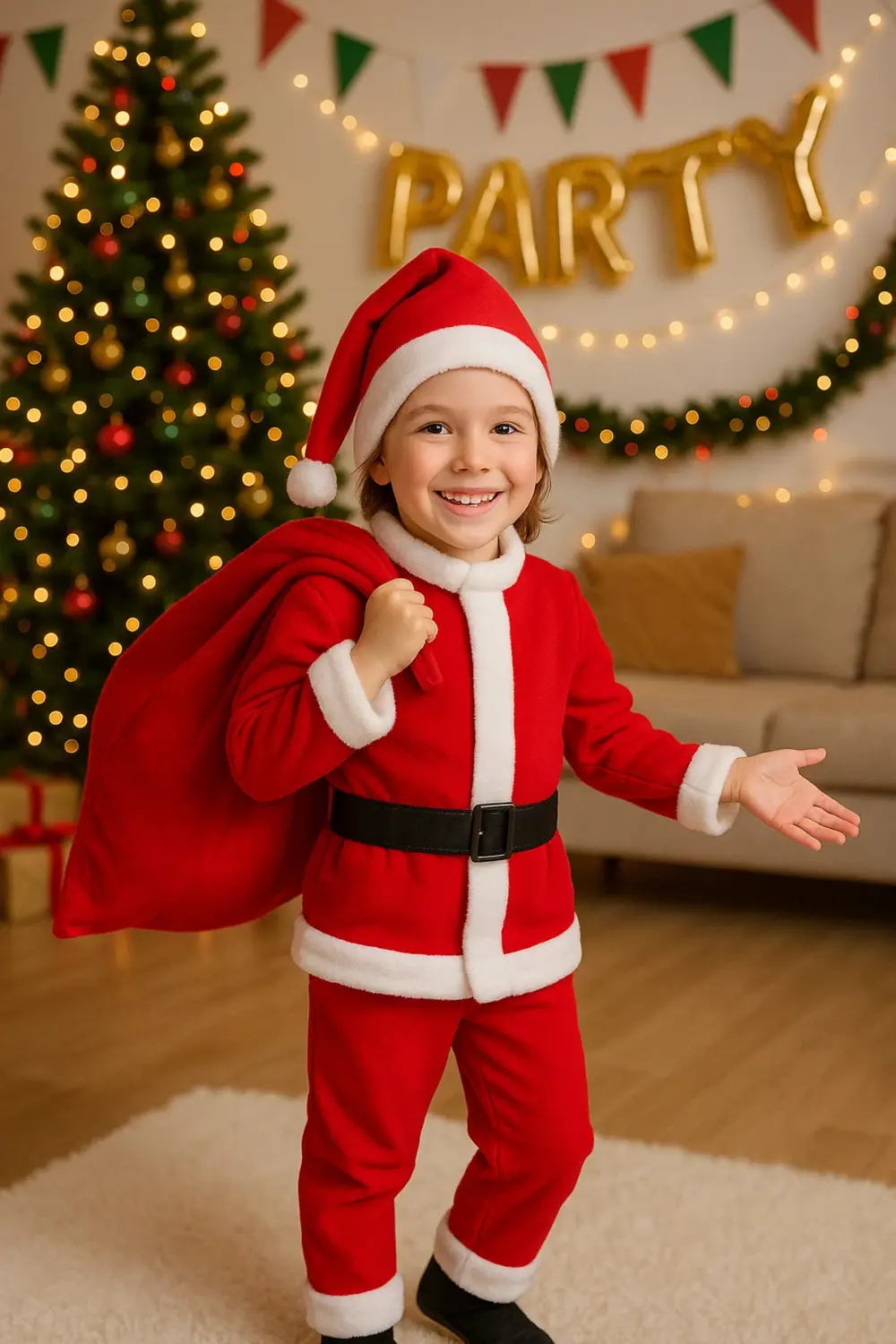 Kostümce Noel Cuvalı - Noel Baba Cuvalı -Christmas Cuvalı - Kırmızı Cuval