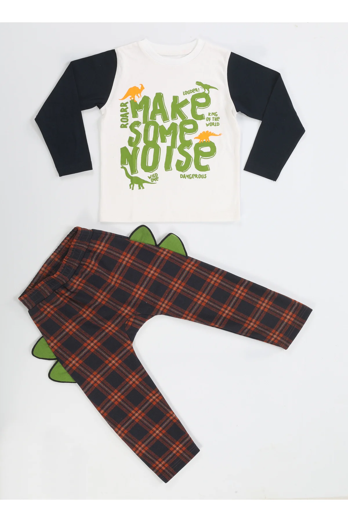 Noise Ekoseli Erkek Çocuk Pantolon + T-shirt Takım