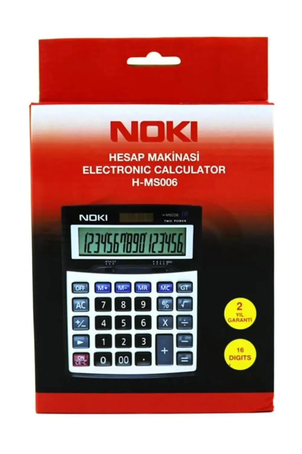 'NOKİ HESAP MAKİNESİ 16 HANE MASA ÜSTÜ H-MS006 (GÜNEŞ ENERJİLİ)