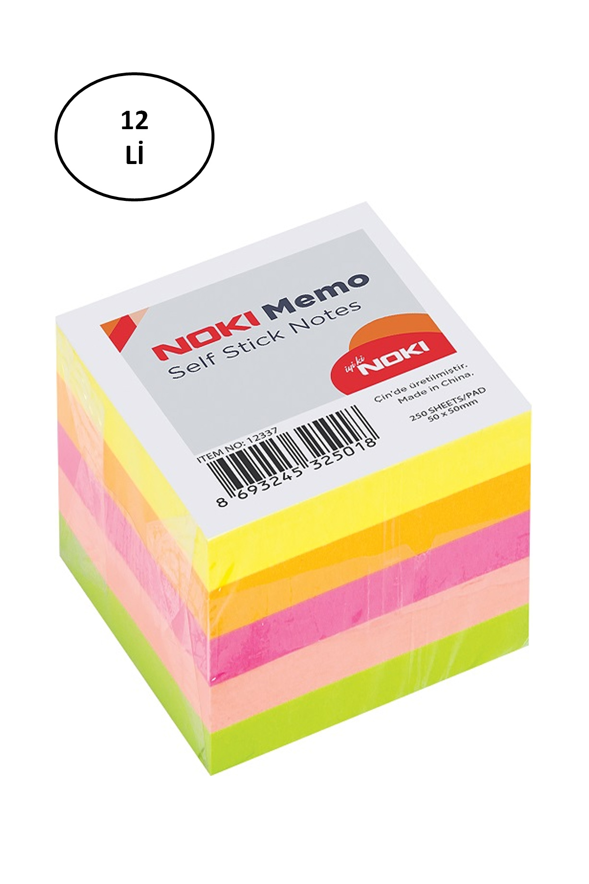 Noki Memo Stick 50X50 Mm Karışık Renk Neon Küp Blok Noki Memo Stick 50X50 Mm Karışık Renk Neon Küp Blok