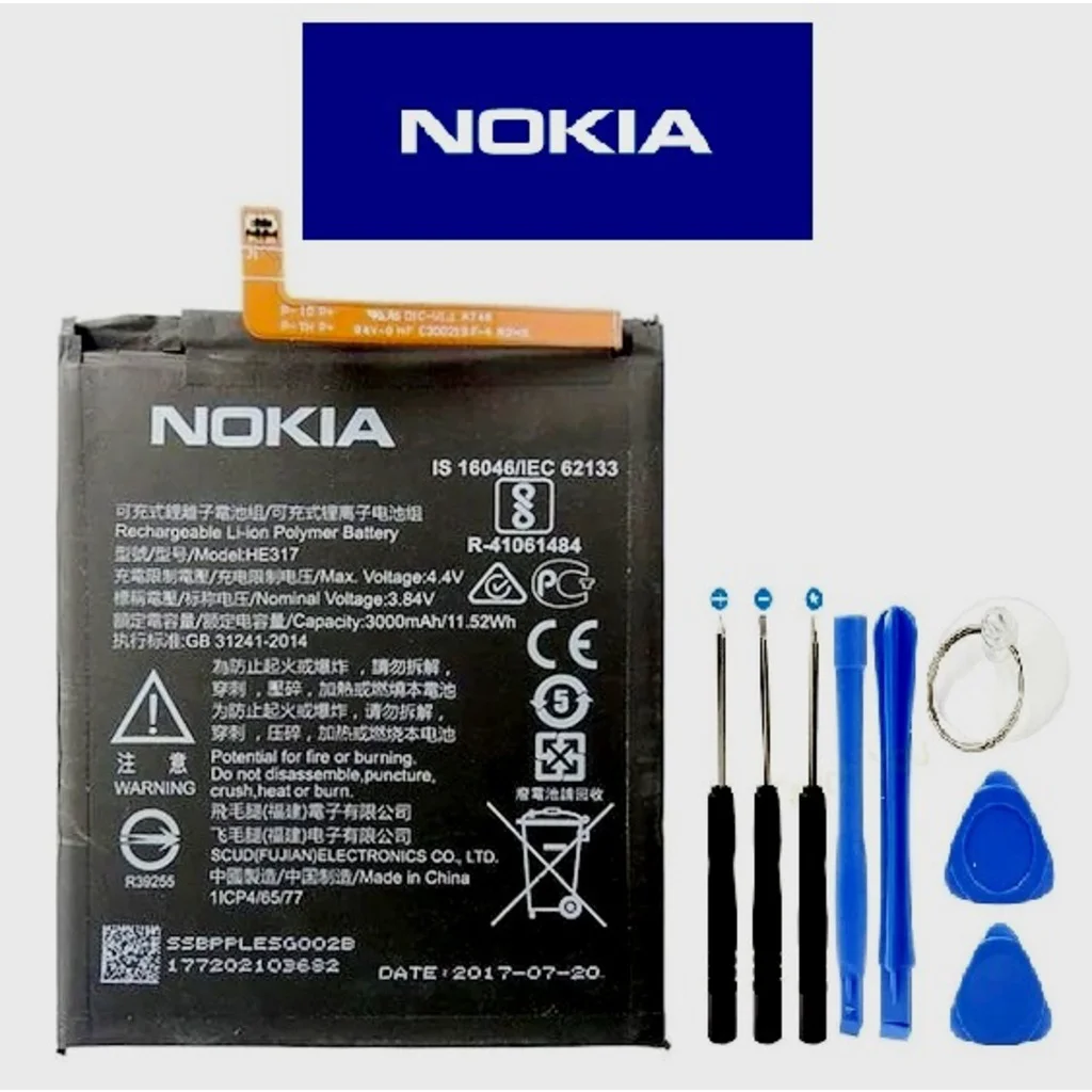 Nokia 6 He317 Batarya Pil ve Tamir Seti 3000 Mah Nokia 6 He317 Batarya Pil ve Tamir Seti 3000 Mah