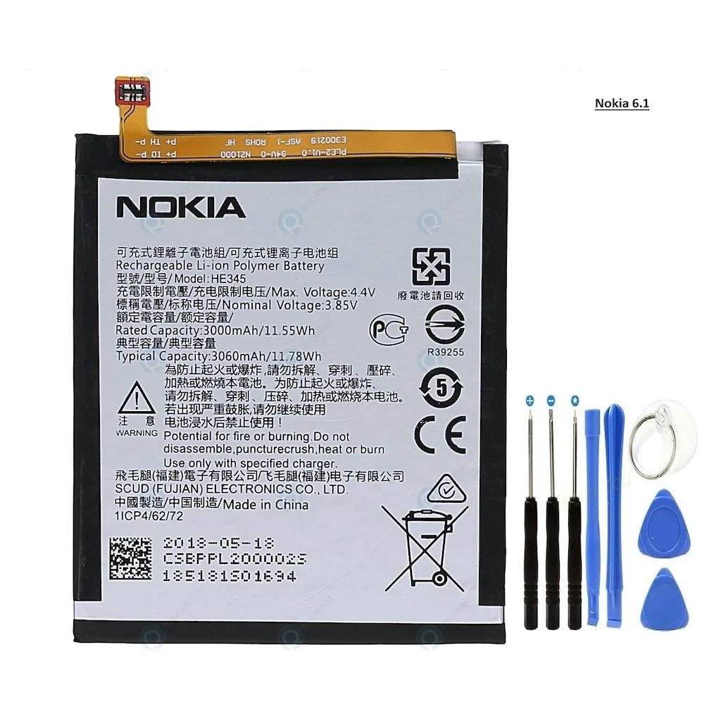 Nokia 6.1 Batarya Pil Ta1054-2018 He345 + Tamir Seti Nokia 6.1 Batarya Pil Ta1054-2018 He345 + Tamir Seti