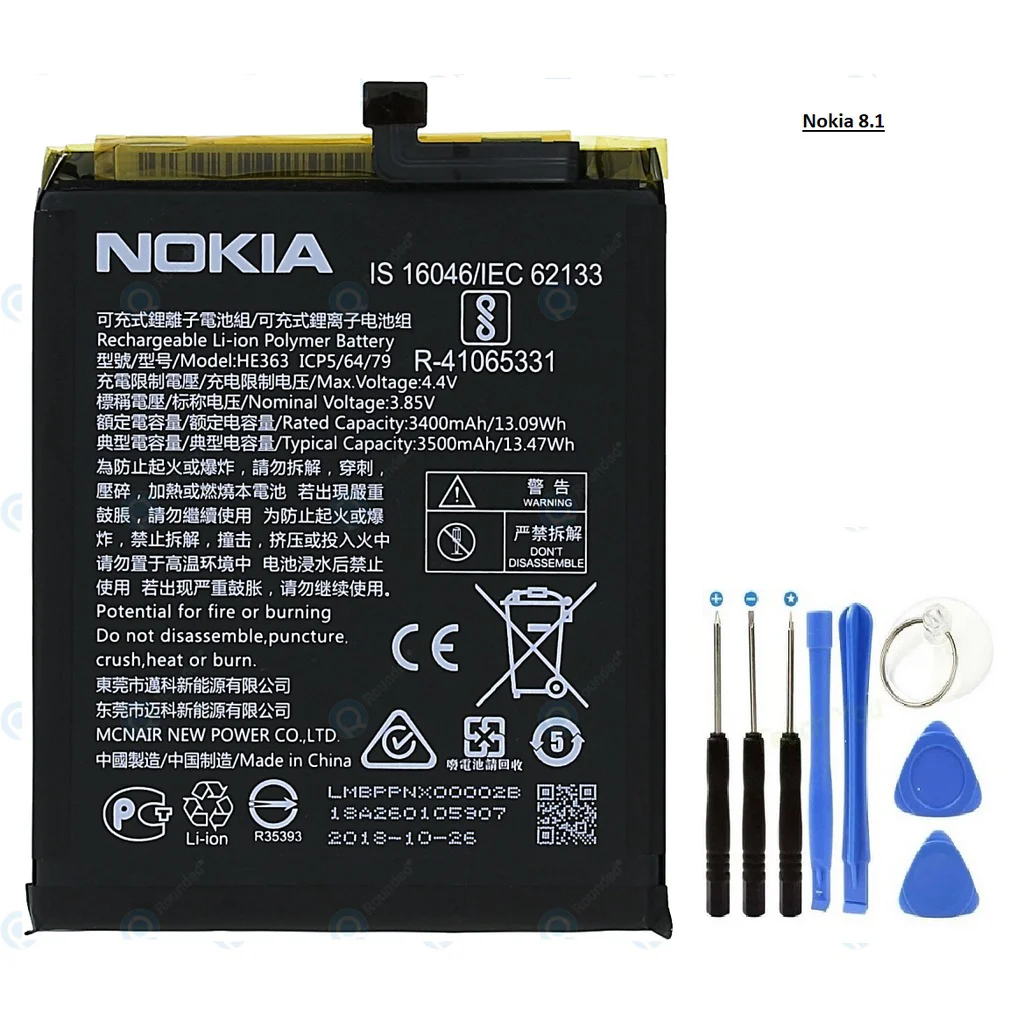 Nokia 8.1-X7 Batarya Pil Ta1119 He363 ve Tamir Seti Nokia 8.1-X7 Batarya Pil Ta1119 He363 ve Tamir Seti