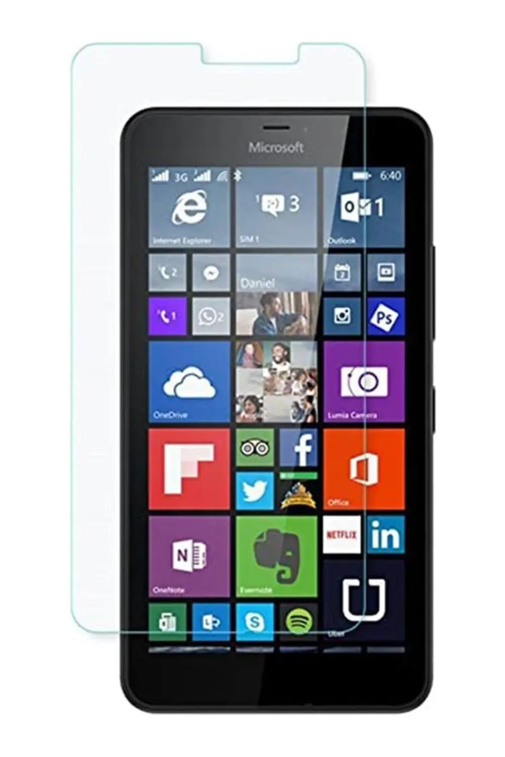 Nokia Lumia 640 Ekran Koruyucu Cam Temperli Sert Maxi