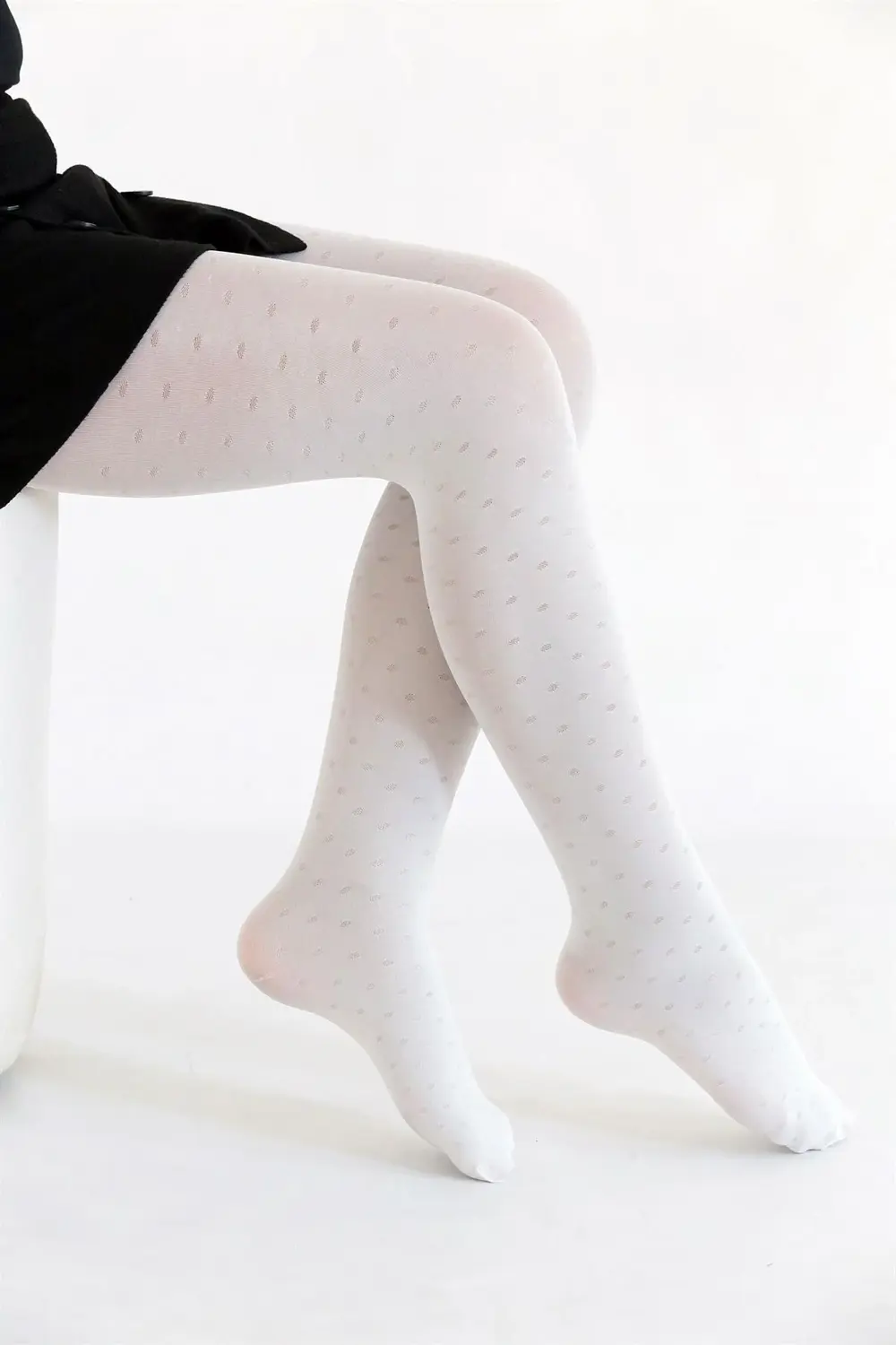 NOKTA ÇOCUK KÜLOTLU ÇORAP BEYAZ