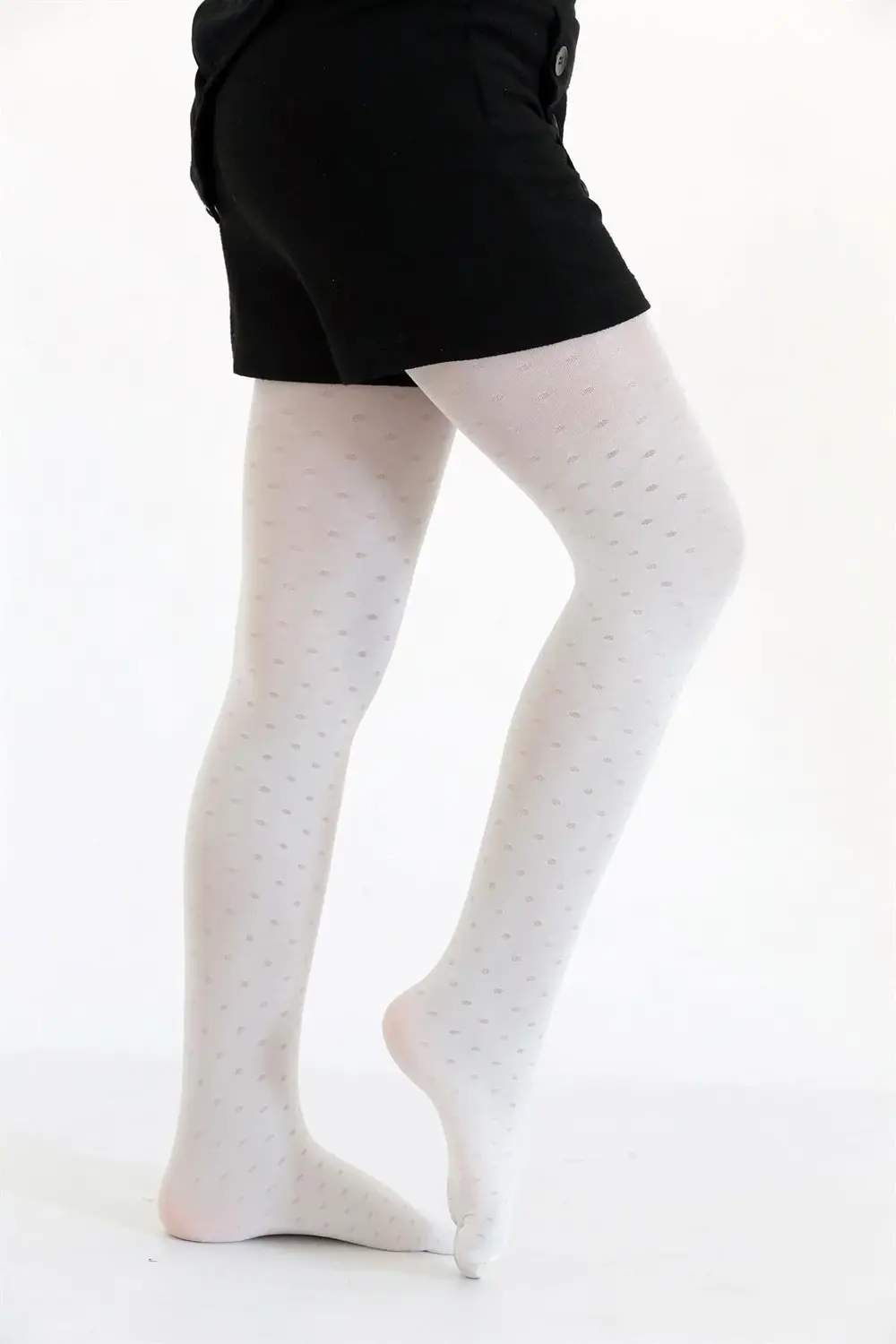 NOKTA ÇOCUK KÜLOTLU ÇORAP BEYAZ