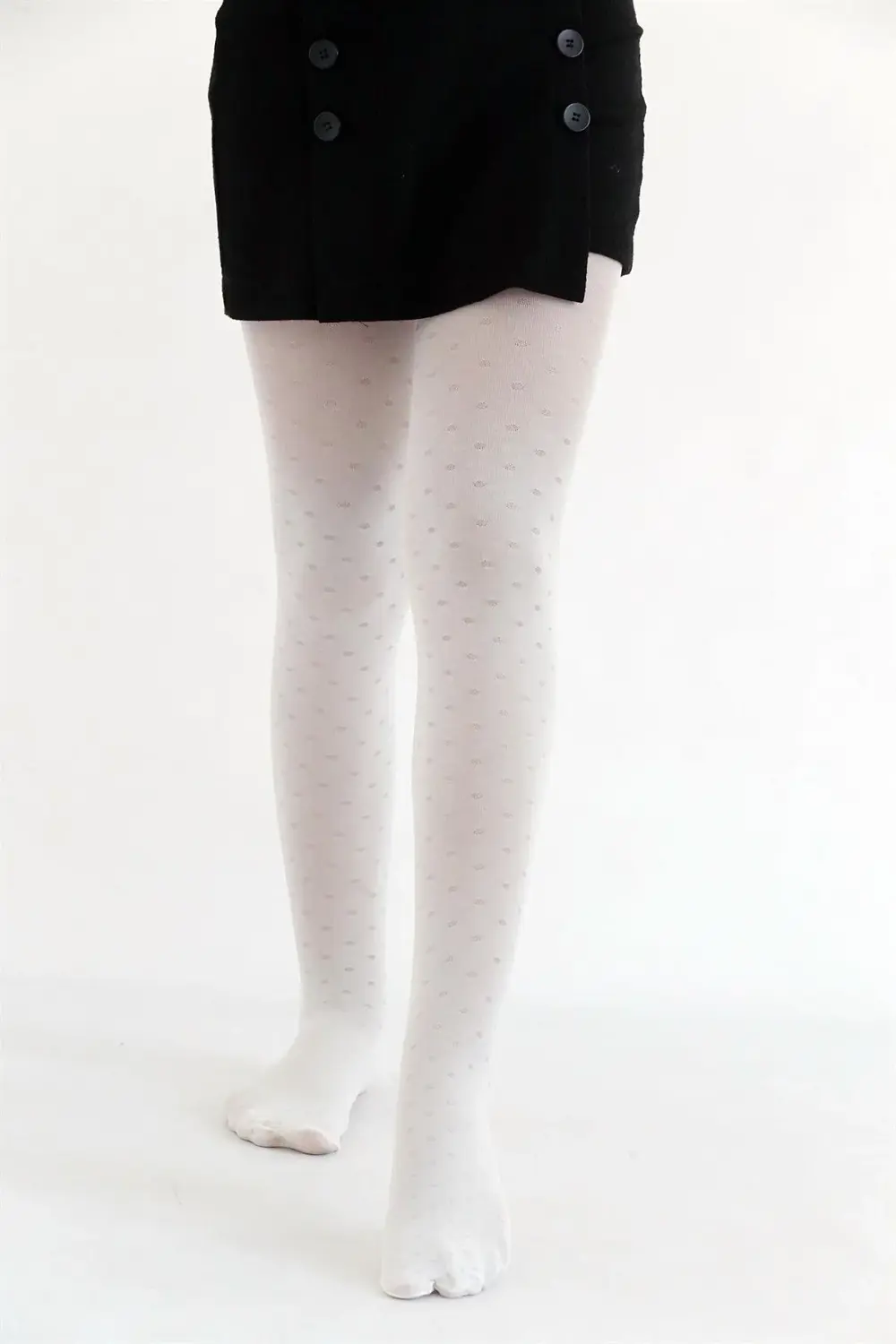 NOKTA ÇOCUK KÜLOTLU ÇORAP BEYAZ