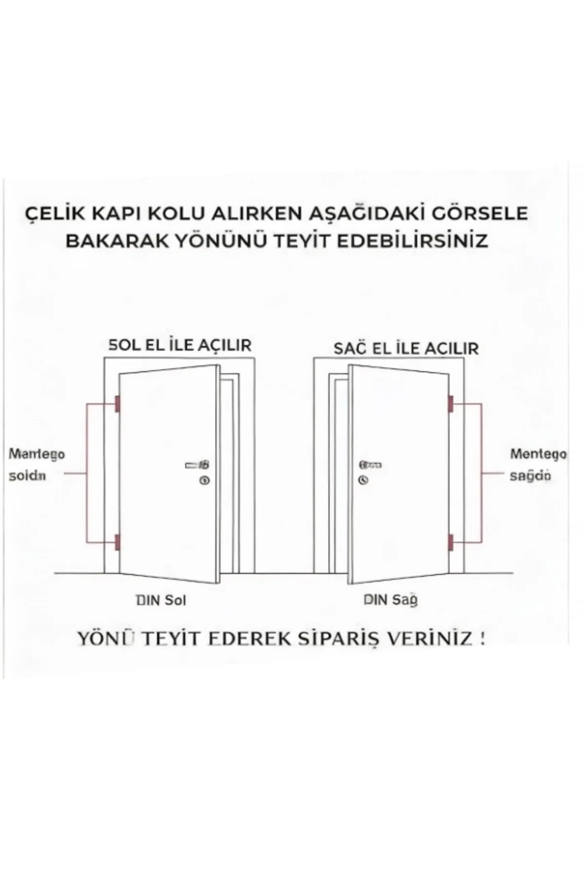 NOKTALI AYNALI SATEN ÇELİK KAPI KOLU