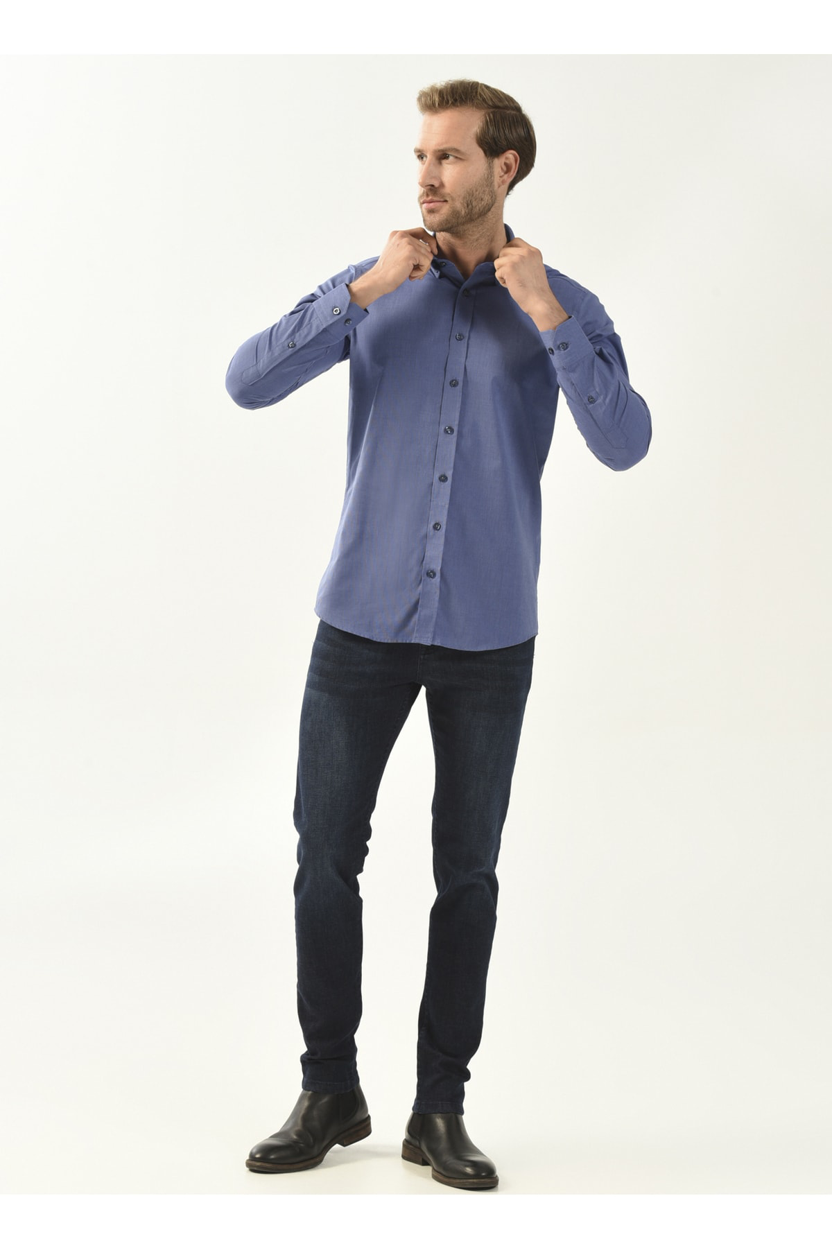 Süvari Normal Bel Normal Paça Super Slim Fit Lacivert Erkek Pantolon Pn2