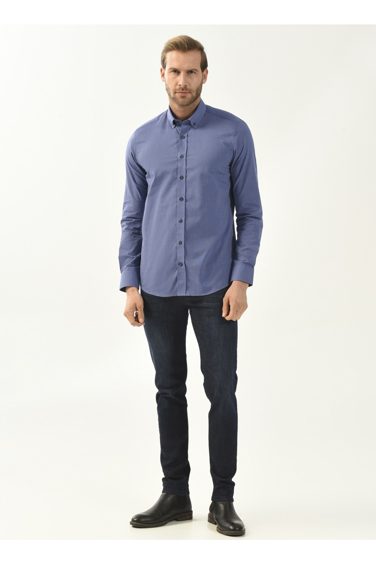 Süvari Normal Bel Normal Paça Super Slim Fit Lacivert Erkek Pantolon Pn2