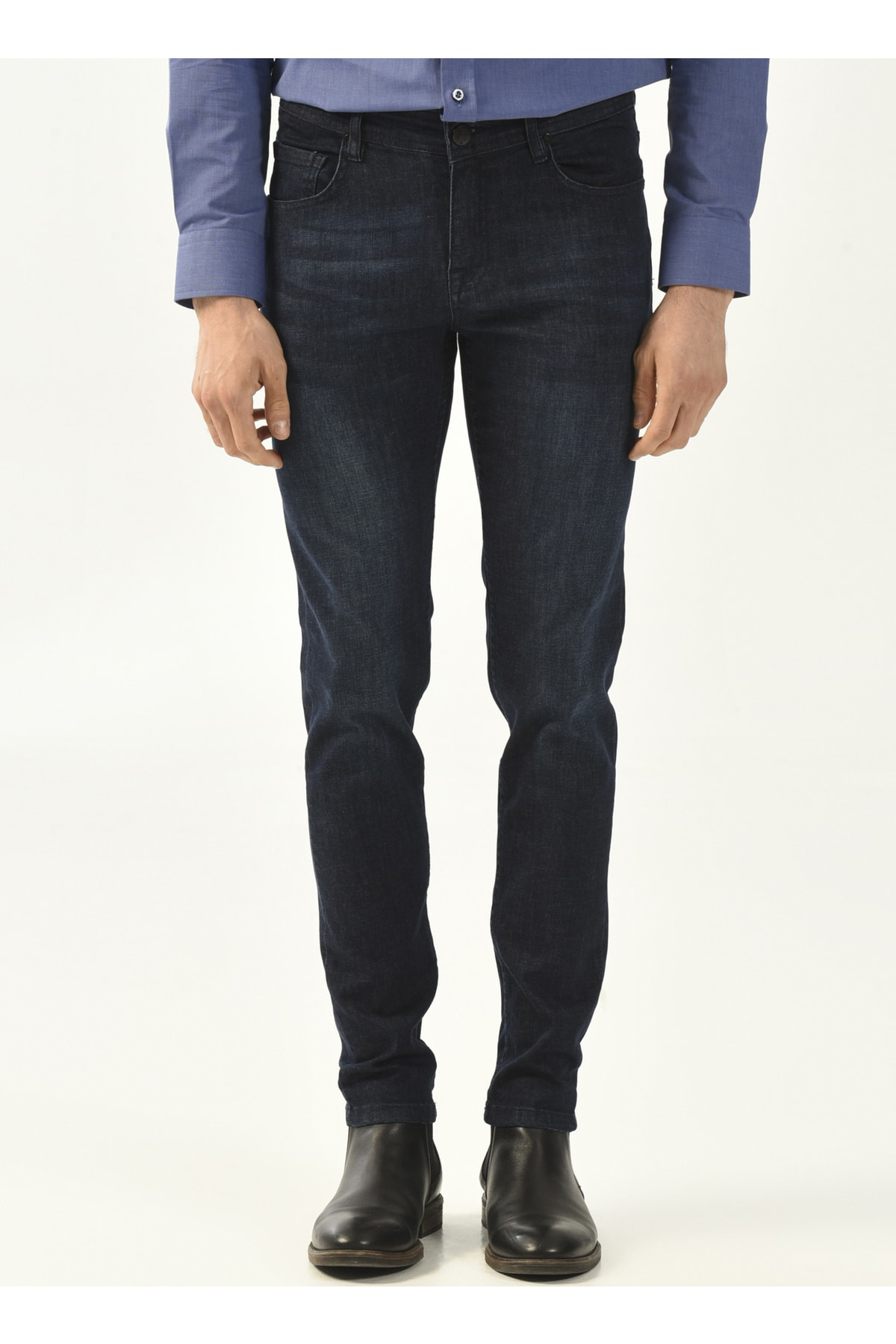 Süvari Normal Bel Normal Paça Super Slim Fit Lacivert Erkek Pantolon Pn2