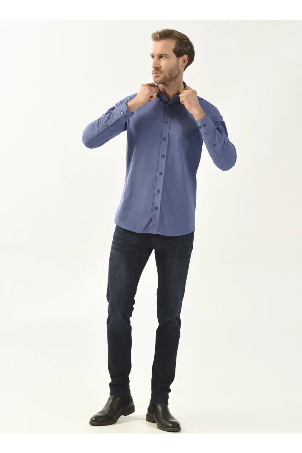 Normal Bel Normal Paça Super Slim Fit Lacivert Erkek Pantolon Pn2