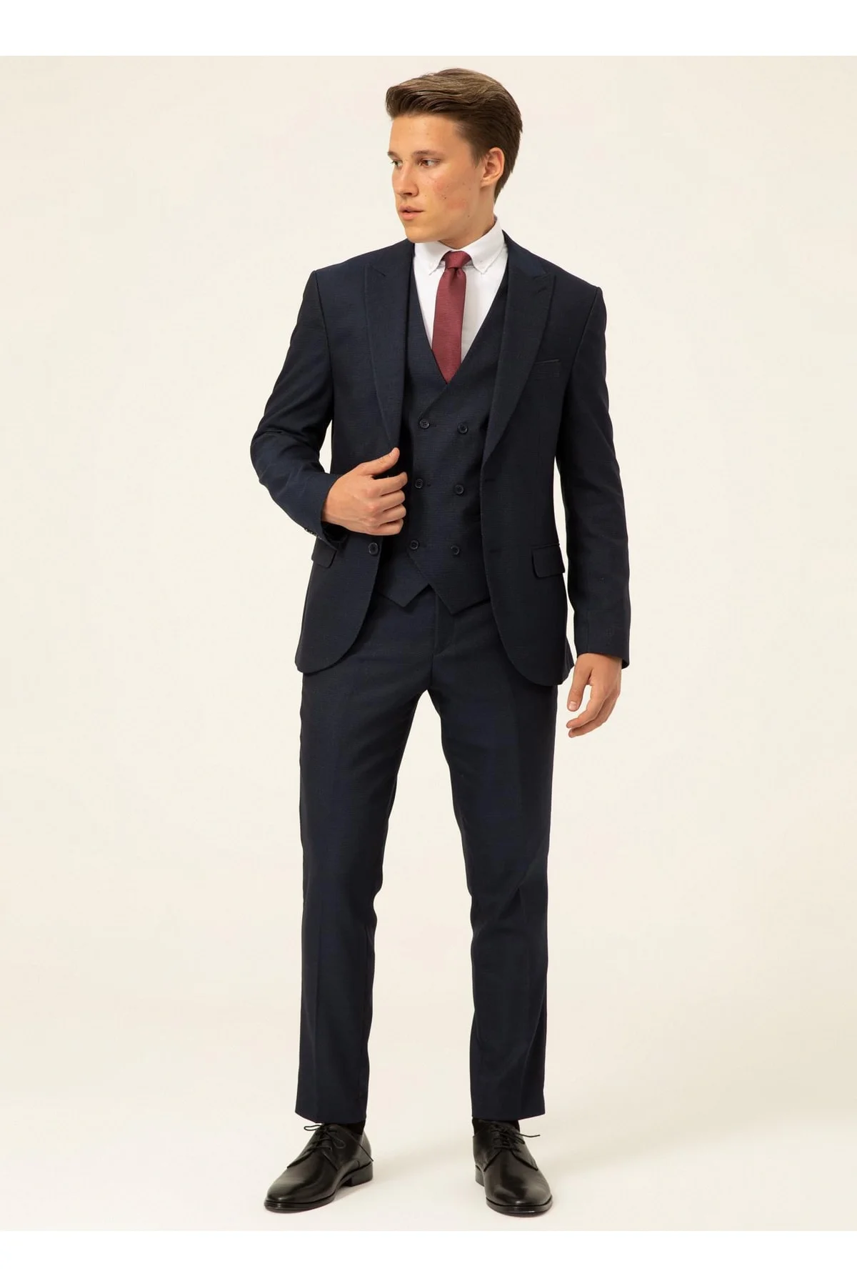 Normal Bel Slim Fit Mavi Erkek Takım Elbise Tk1020000214