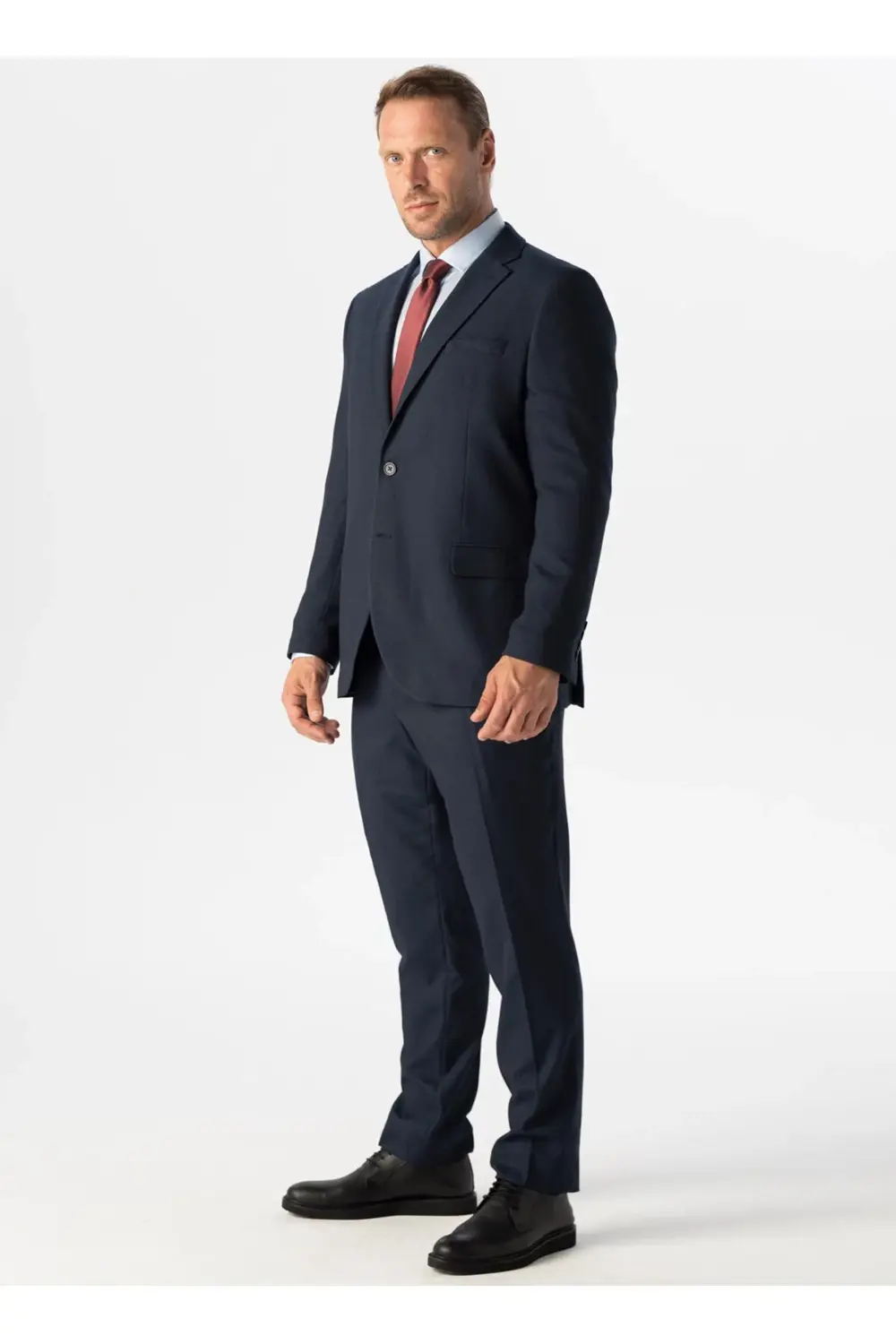 Normal Bel Slim Fit Lacivert Erkek Takım Elbise TK1006900240