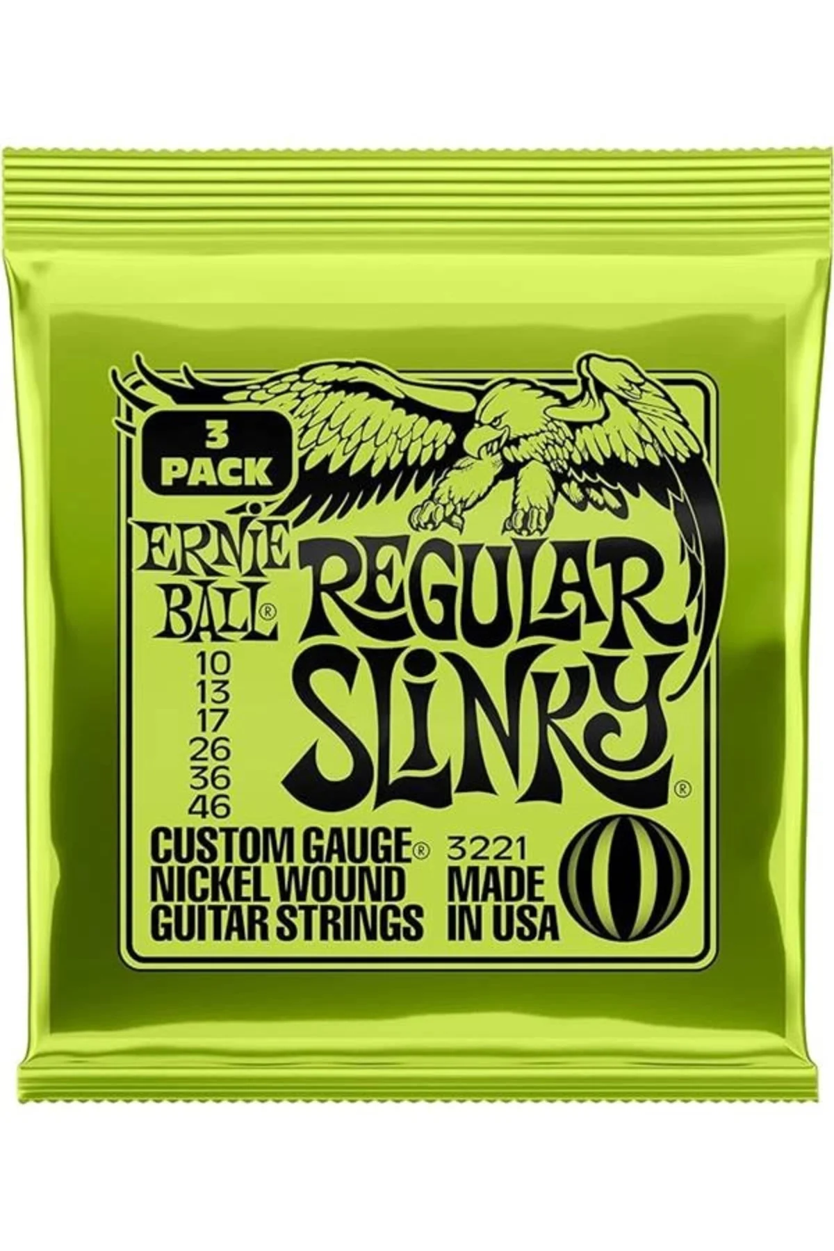 Normal Slinky Nickel Wound Elektro Gitar Telleri 3'lü Paket - Ölç