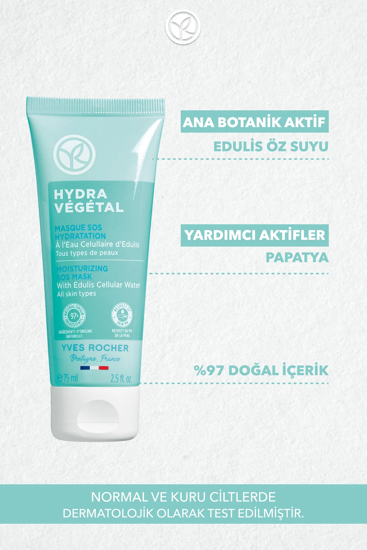 Normal ve Kuru Cilt, Pantenol Nem Maskesi-Hydra Vegetal Bitkisel 