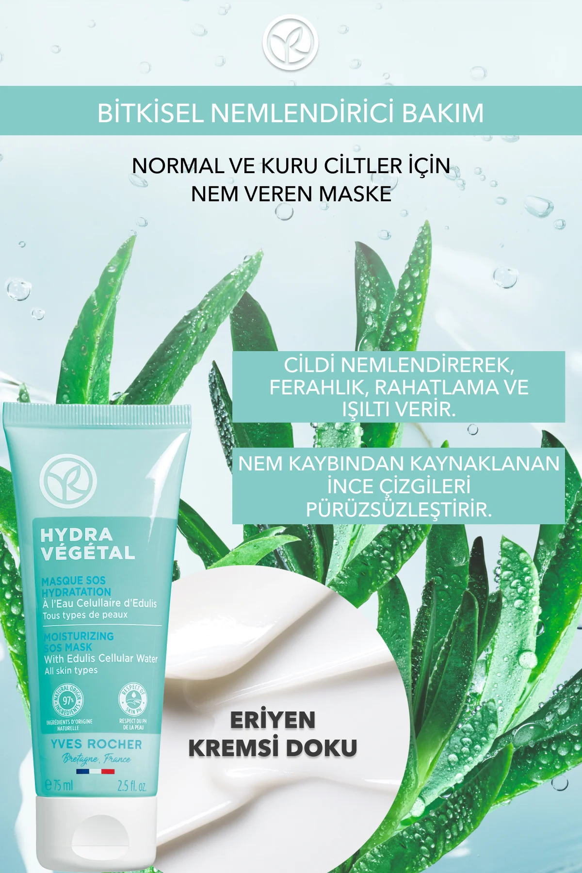 Normal ve Kuru Cilt, Pantenol Nem Maskesi-Hydra Vegetal Bitkisel 
