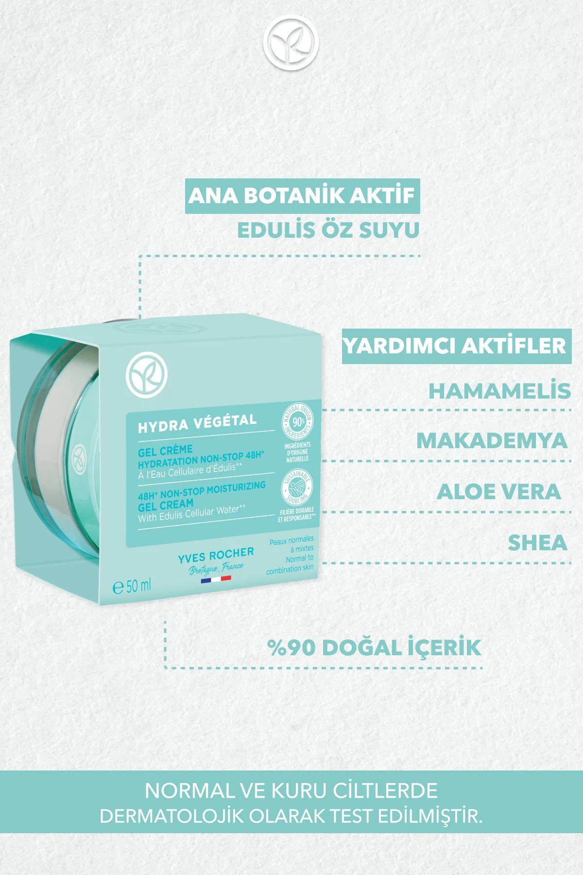Normal ve Kuru Cilt, Pantenol &E Vitamin, Jel Krem-Hydra Vegetal 