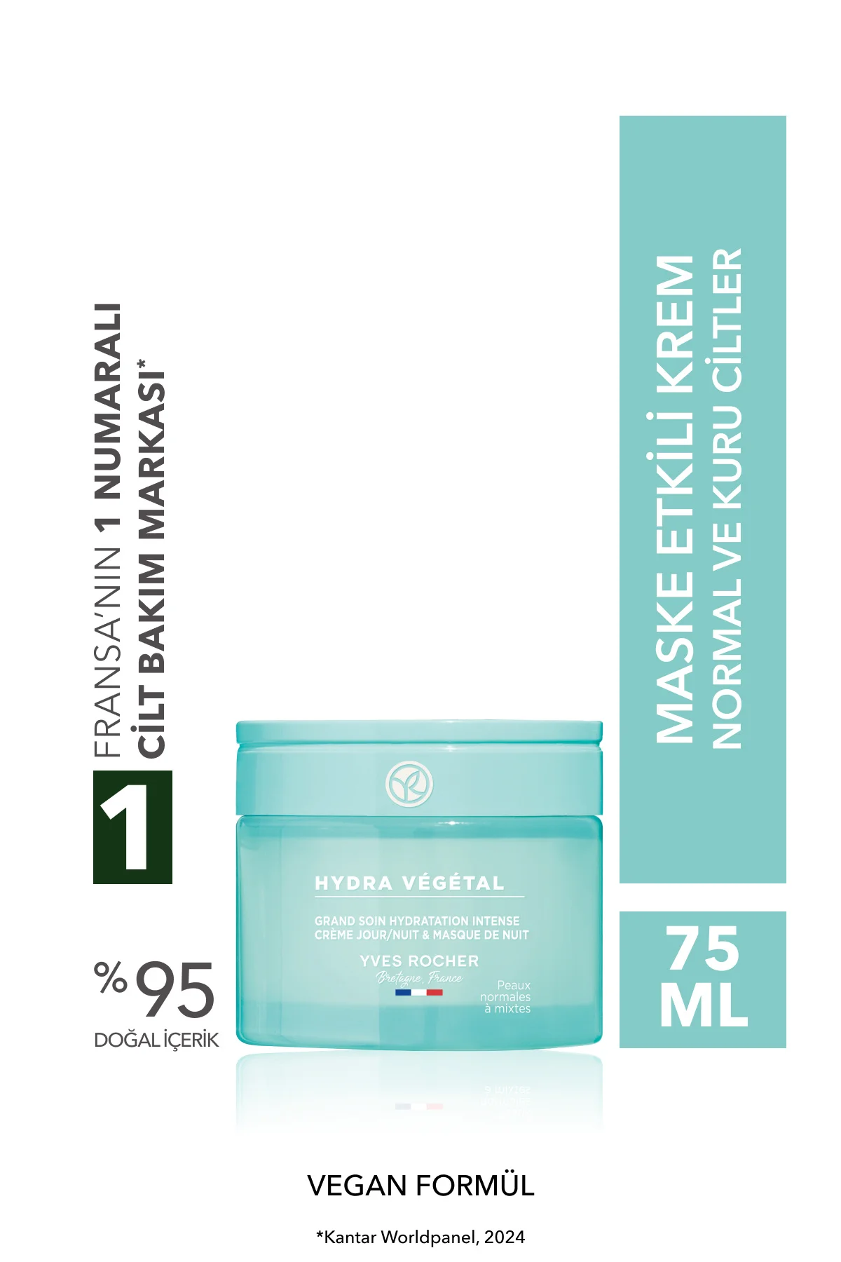 Normal ve Kuru Cilt,Hyaluronik Asit Maske Etkili Krem-Hydra Veget