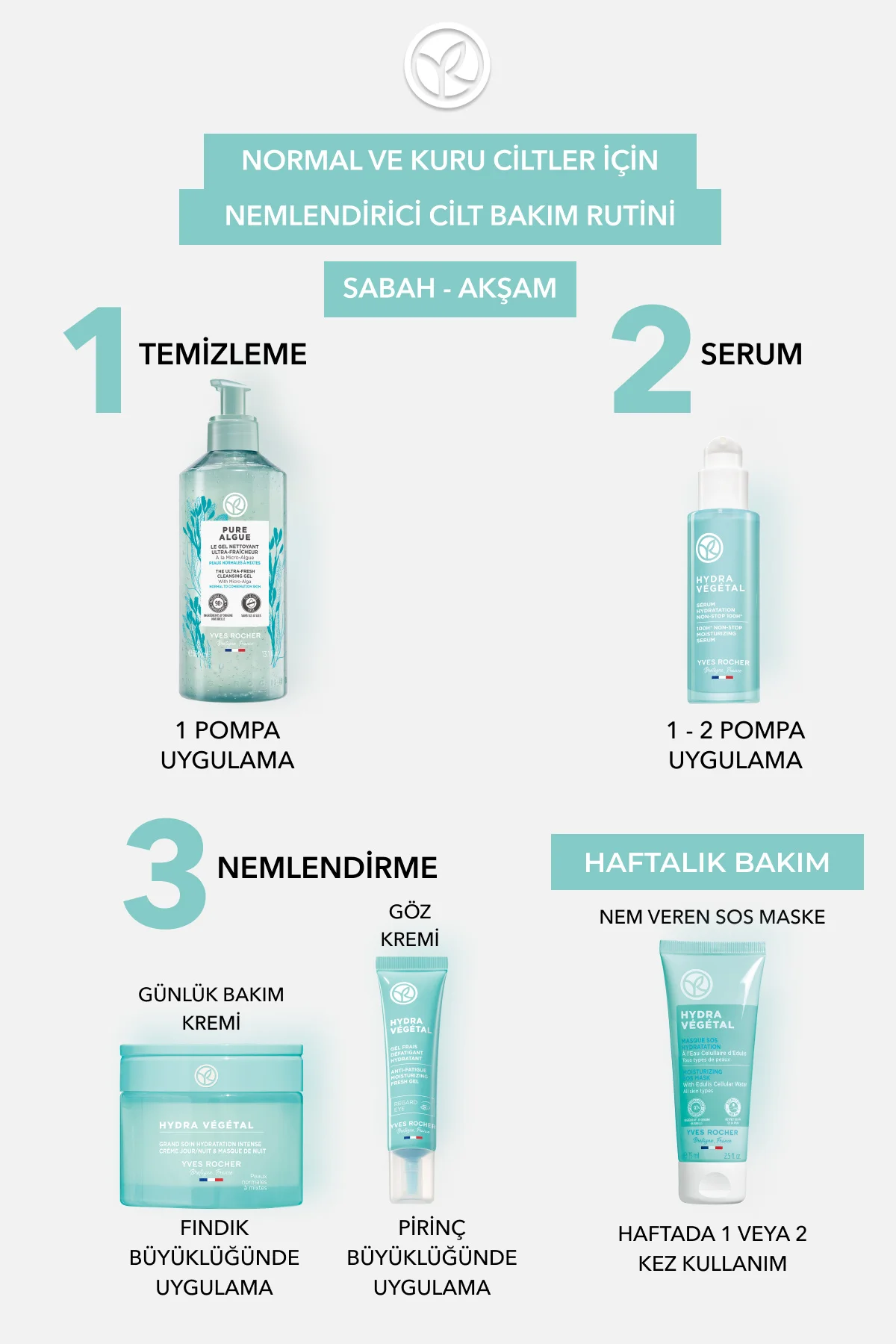 Normal ve Kuru Cilt,Hyaluronik Asit Maske Etkili Krem-Hydra Veget