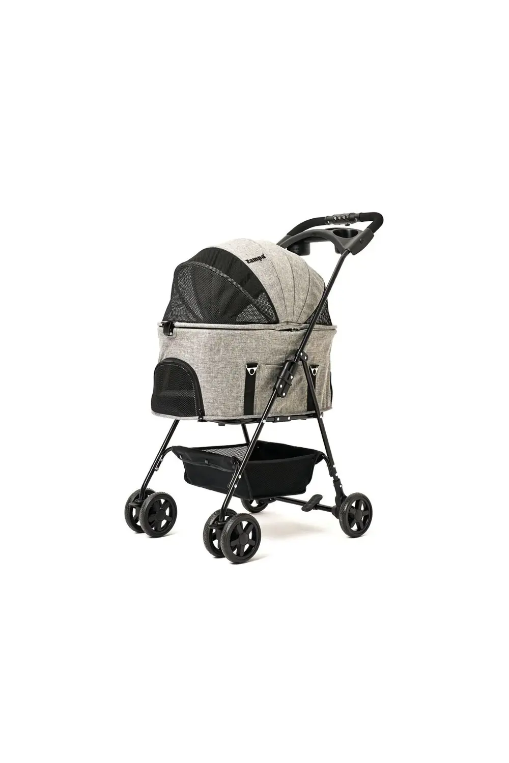 Norris Gri Kedi Köpek Arabası - Katlanabilir, Konforlu ve Güvenli