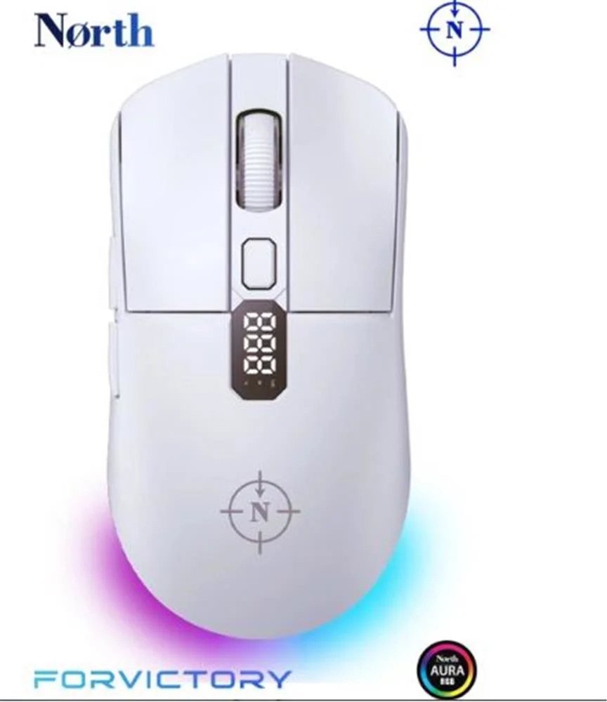 North Odin Pro WL Beyaz 26K DPI 750 IPS 70G UltraLight RGB Kablos