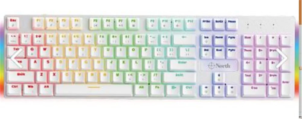 North Shield White Red Switch Türkçe Q RGB Beyaz Mekanik Gaming K