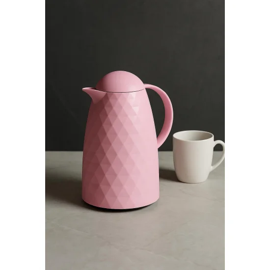 Northcity 1 Lt Akrilik Soft Pembe Çay Termosu - 12 Saat Sıcak 24 