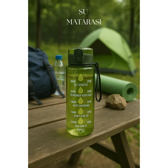 Northcity 1000 ml Yeşil Sporcu Matara & Su Şişesi - Dayanıklı Kam
