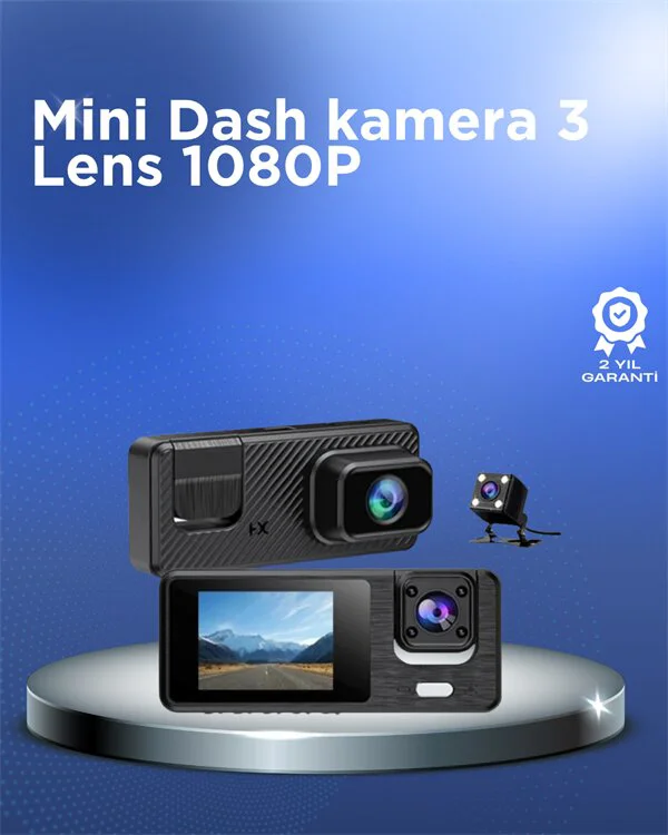 Northcity 1080P 3 Kameralı Araç DVR - Döngü Kayıt, Geri Görüş ve 