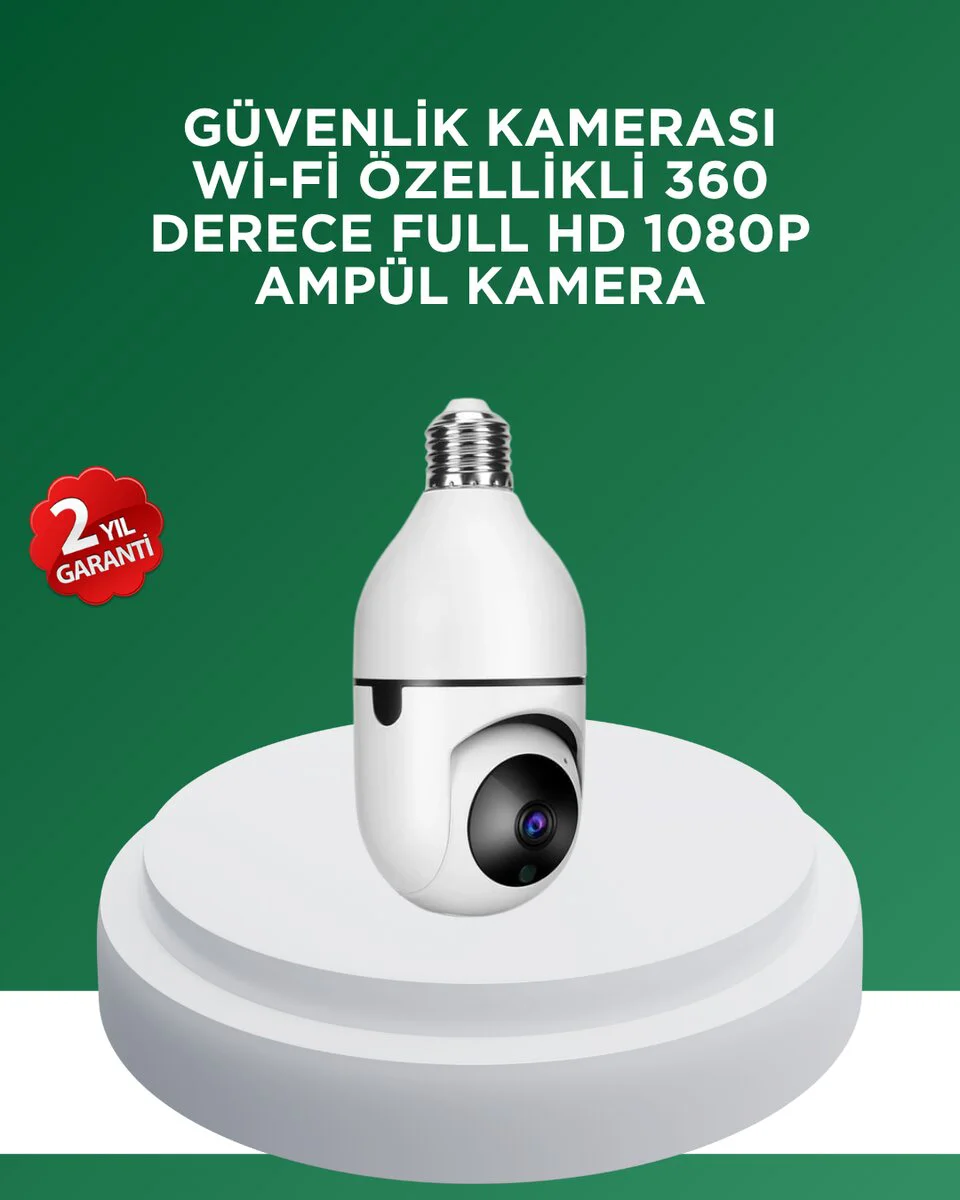 Northcity 1080P Gece Görüşlü Ampul Güvenlik Kamerası – Kablolu ve