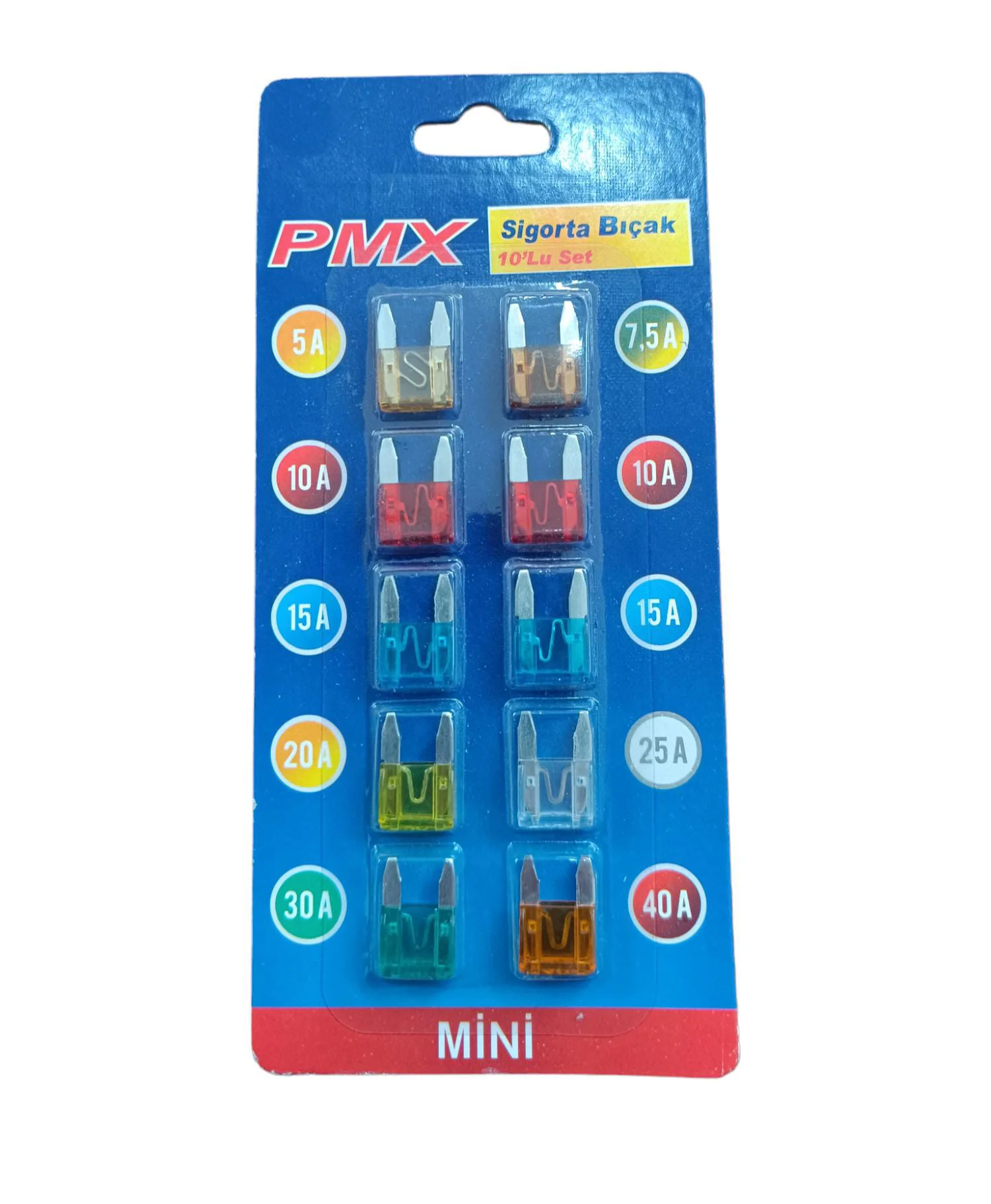 Northcity 10'lu Mini Sigorta Seti - 5-40 Amp Geniş Ölçek