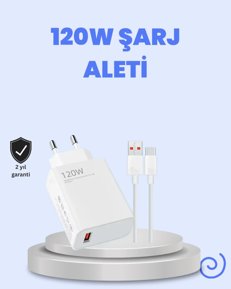 120W Turbo Şarj Cihazı - Xiaomi Redmi & Samsung Uyumlu Hızlı Şarj Adaptörü
