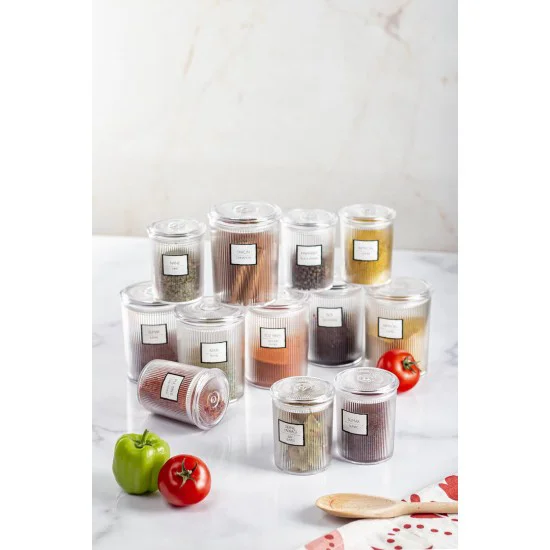 12'li Barok Yuvarlak Kavanoz Seti - Erzak ve Saklama Kabı 6x500ml 6x250ml
