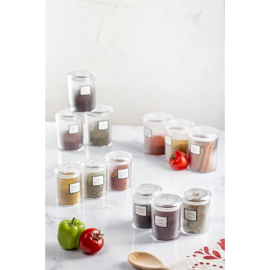 12'li Barok Yuvarlak Kavanoz Seti - Erzak ve Saklama Kabı 6x500ml 6x250ml