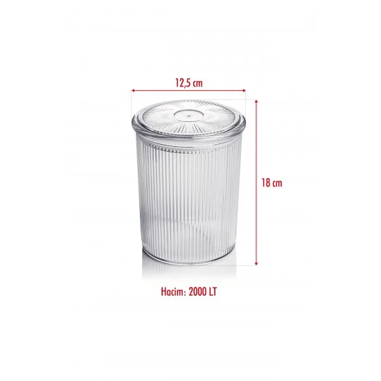 Northcity 12'li Barok Yuvarlak Büyük Kavanoz Seti - 2000 ML Akril