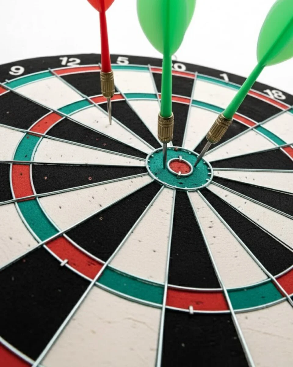 15 İnç Metal Uçlu Dart Tahtası & 4 Ok Seti