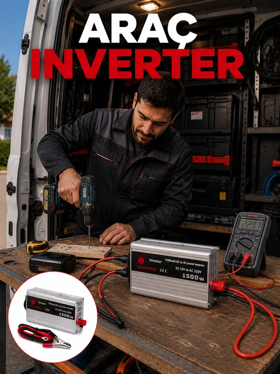 1500W Araç İnvertörü - Elektronik Cihazlar İçin Yüksek Verimli Güç Kaynağı