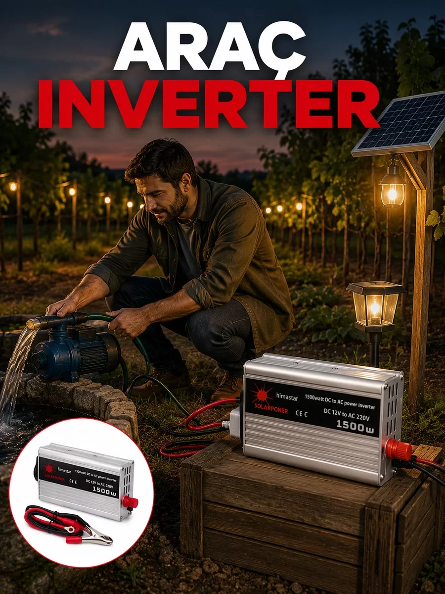 1500W Güçlü Araç İnvertörü - Kesintisiz Ev Elektriği Kaynağı