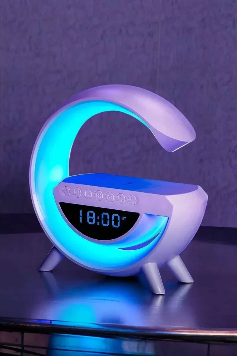 15W Kablosuz Bluetooth Hoparlör ve LED Gece Lambası - Hızlı Şarj ve 10 Saat Pil Ömrü