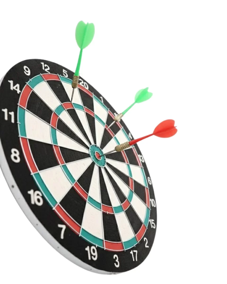 17 İnç Ahşap Dart Tahtası ve Kapsamlı Metal İğne Seti - Profesyonel Kalite ve Uzun Ömürlü Kullanım