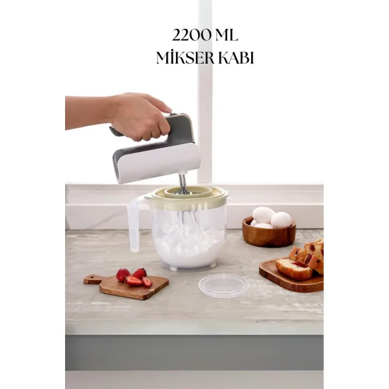 2200 Ml Mikser Kabı Beyaz - Pratik Ölçü ve Saklama Seti