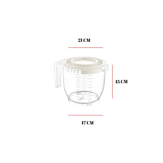 2200 Ml Mikser Kabı Beyaz - Pratik Ölçü ve Saklama Seti