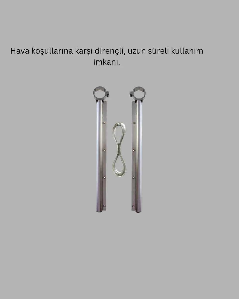 25x60 Kare Demir Uyumlu Hava Dayanıklı Çamaşır Askısı - Balkon Kurutma Çözümü