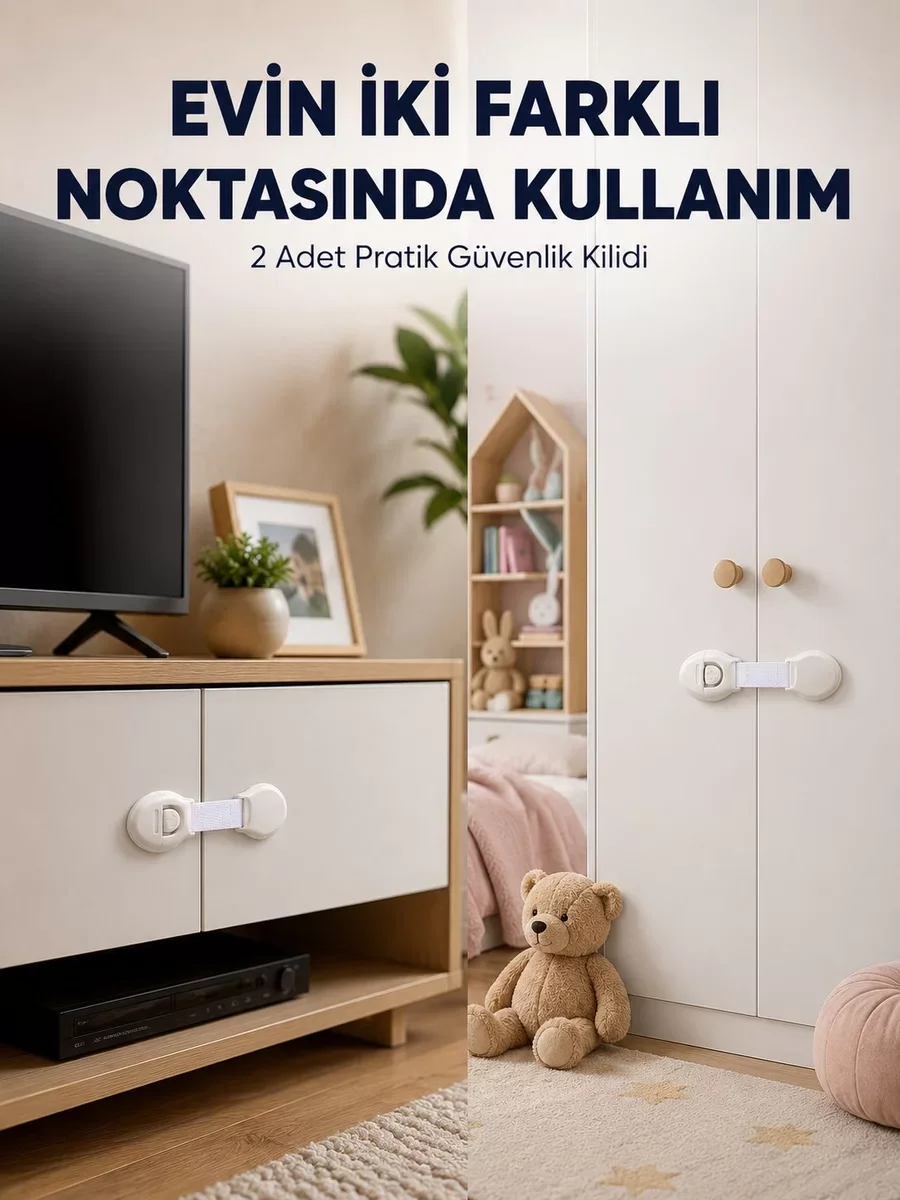 Northcity 2'li Çocuk Güvenlik Kilidi - Ev İçi Koruma Seti ile Dol